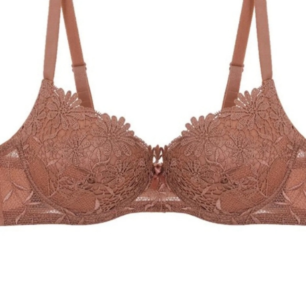 Sale Sexy Flower embroidery bra w/underwire 34C